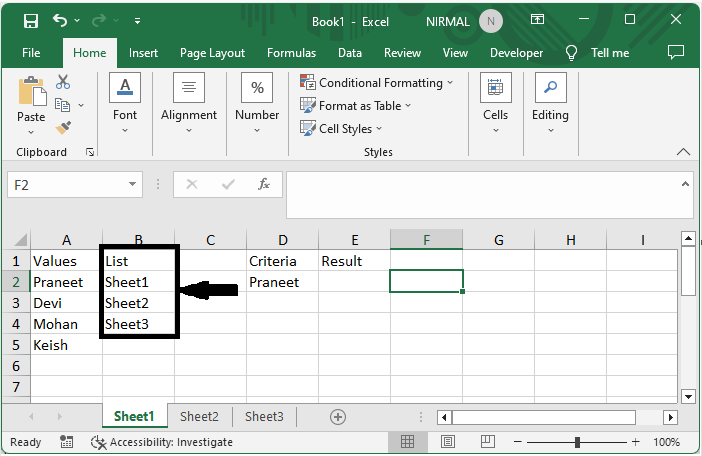 Excel 如何在多个工作表中计算特定值