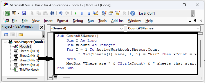 Excel 如何计算特定名称的工作表数目