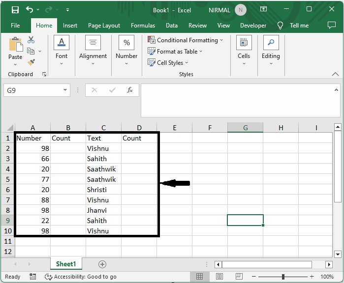 Excel 如何计算列中的唯一值或数字