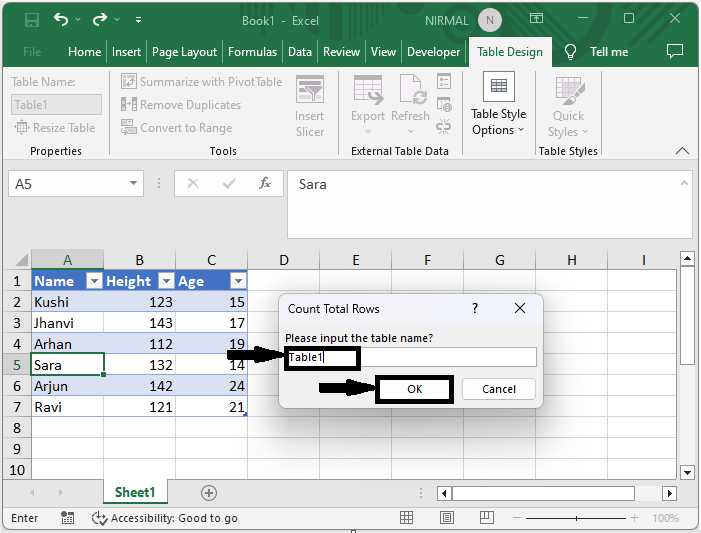Excel 如何计算表格的总行数