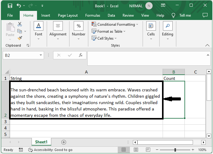 Excel 如何计算单元格或范围单元格中的单词数