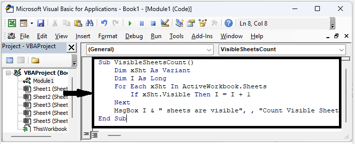 Excel 如何计算工作簿中可见工作表的数量