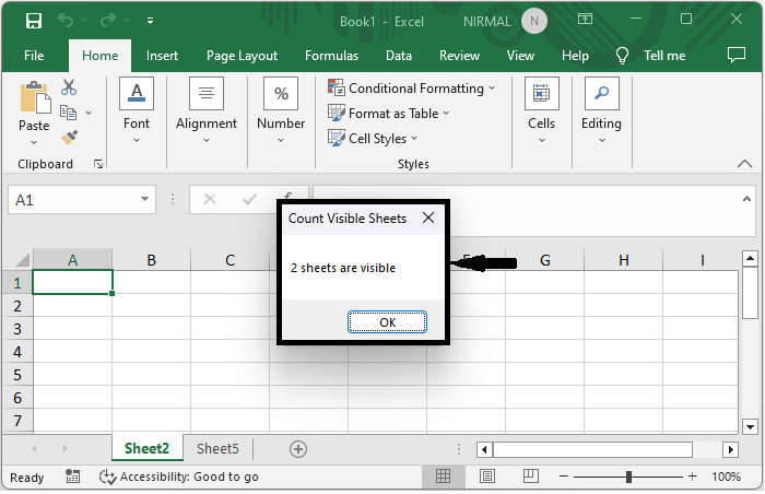 Excel 如何计算工作簿中可见工作表的数量