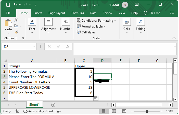 Excel 如何计算单元格中大写或小写字母的数量