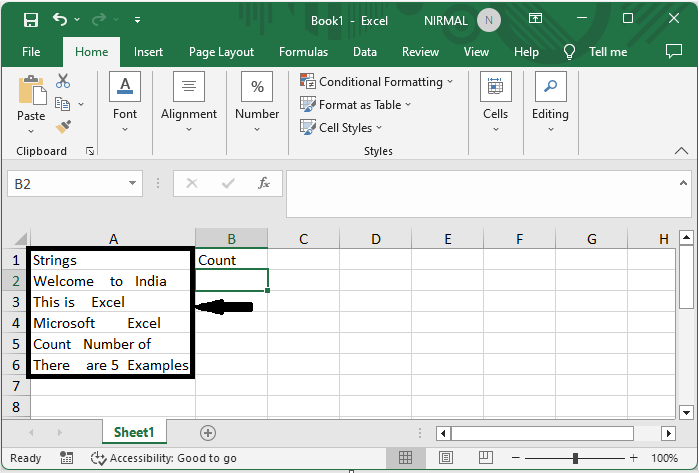 Excel 如何计算文本字符串中的空格数