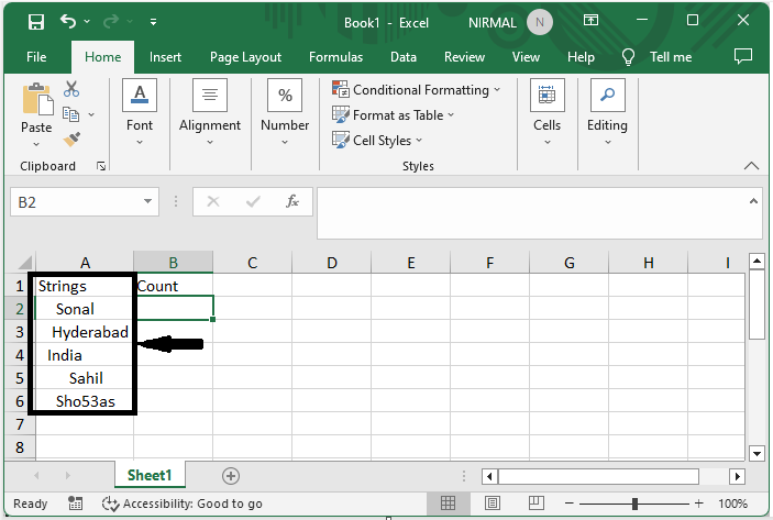 Excel 如何在单元格中计算文本字符串前的空格数量