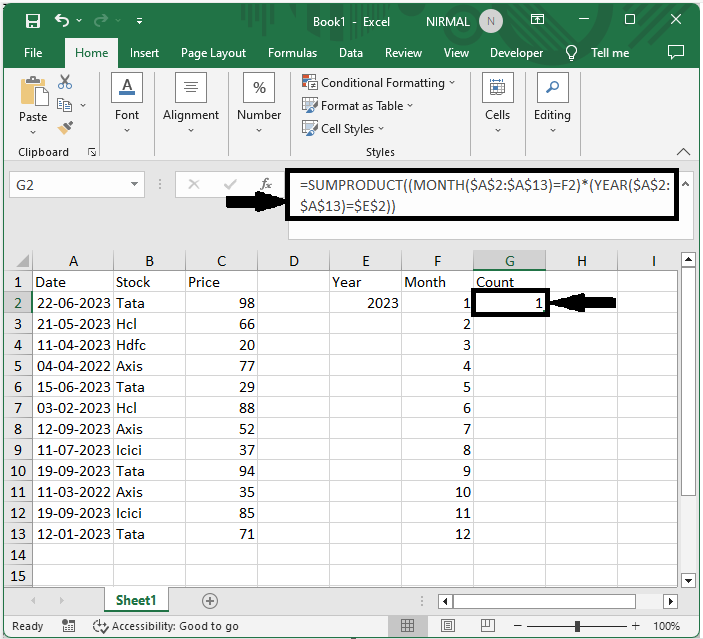 Excel 如何按年/季度/月份/周数计算事件发生次数
