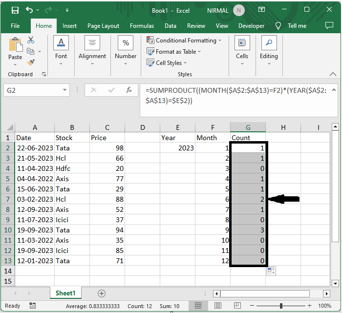 Excel 如何按年/季度/月份/周数计算事件发生次数
