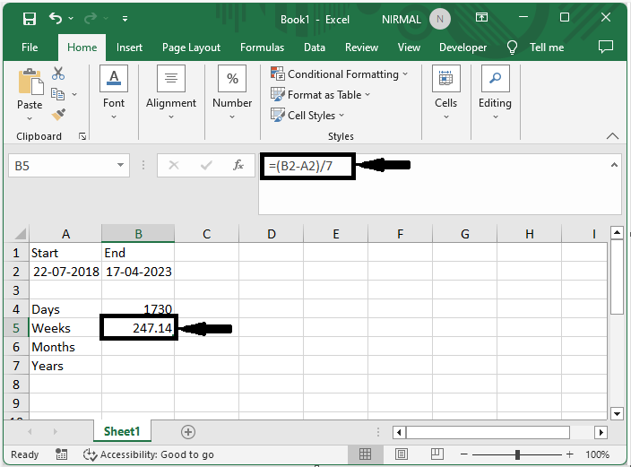 Excel 如何计算两个日期之间的天数、周数、月数或年数