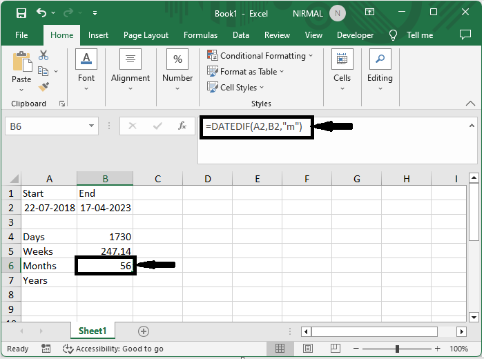 Excel 如何计算两个日期之间的天数、周数、月数或年数