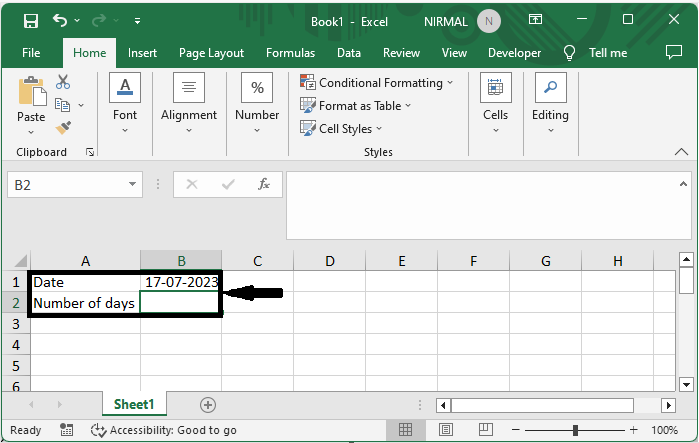 Excel 如何计算一个月的天数或工作日数