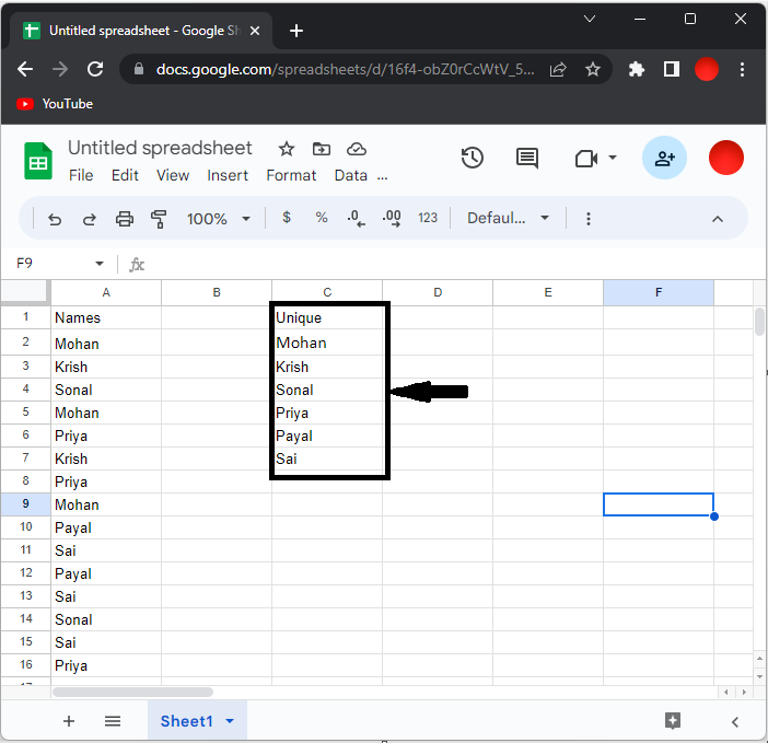 Google Sheet 如何计算列中的出现次数