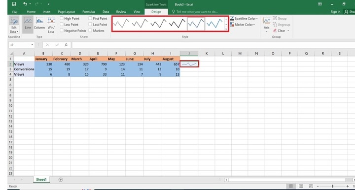 Excel 如何插入迷你图
