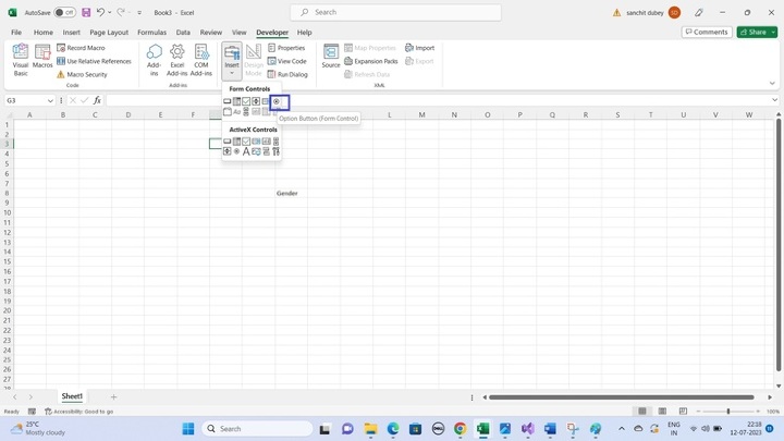 Excel 如何插入单选按钮或选项按钮