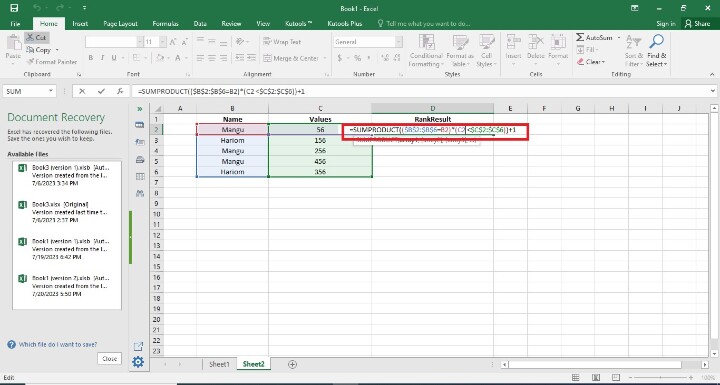 Excel 如何按组排列值