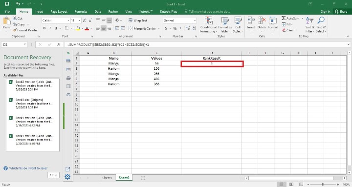 Excel 如何按组排列值