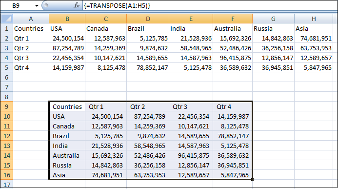 Excel 如何将列转换为行