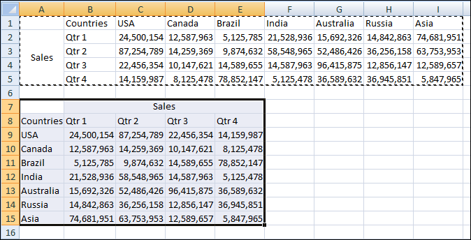 Excel 如何将列转换为行