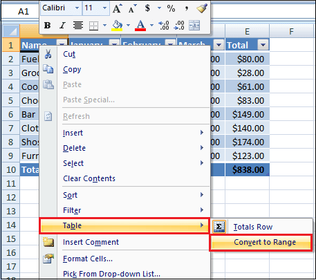 Excel 如何创建表格