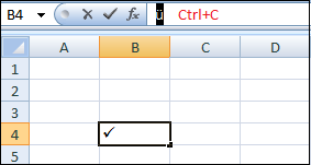 Excel 如何插入复选标记