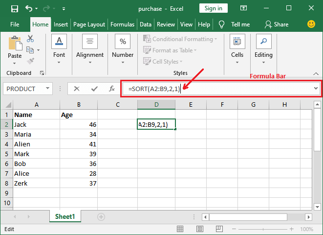 Excel 如何排序