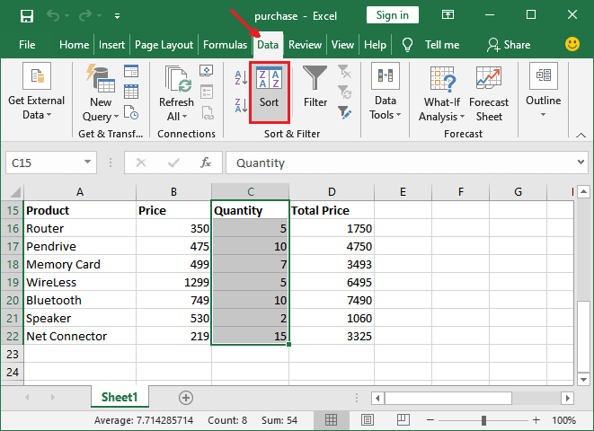 Excel 如何排序