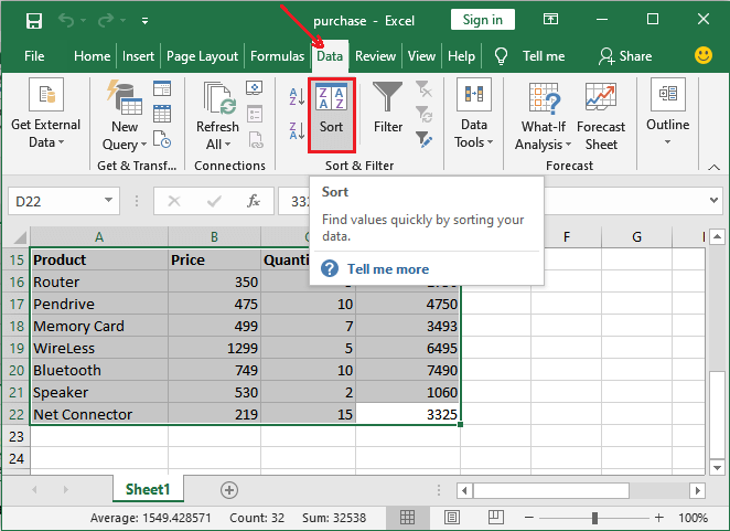 Excel 如何排序