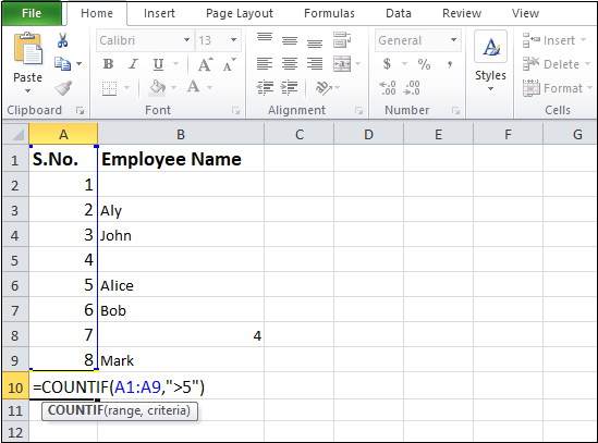 Excel 如何使用COUNTIF函数