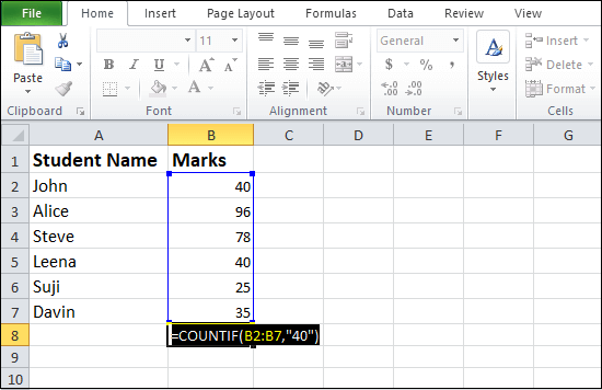 Excel 如何使用COUNTIF函数