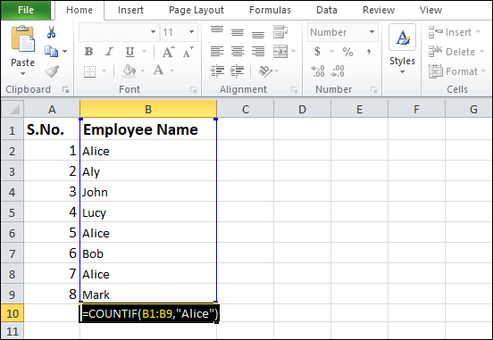 Excel 如何使用COUNTIF函数