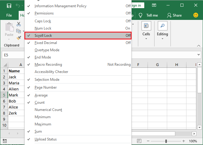 Excel 如何解锁滚动锁定