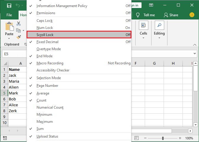 Excel 如何解锁滚动锁定