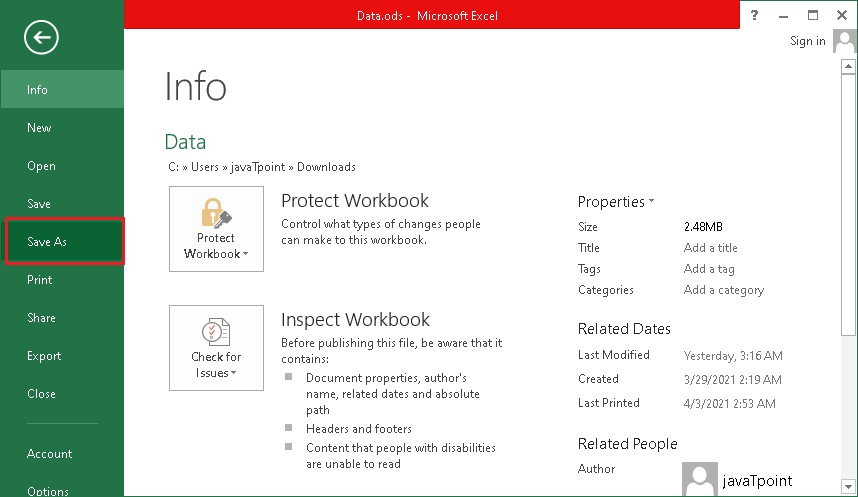 Excel 从ODS转换为Excel的过程