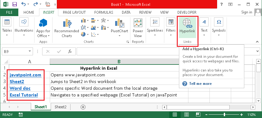 Excel 超链接