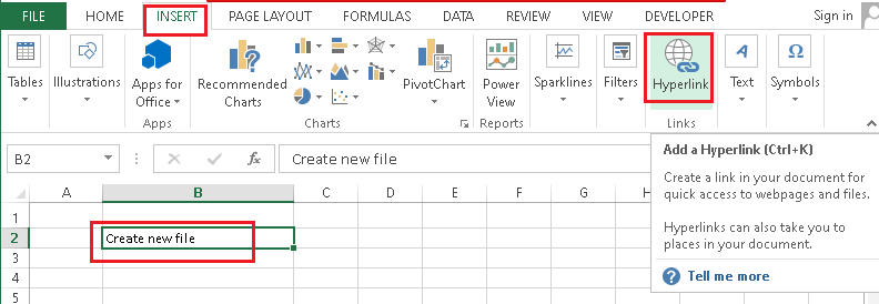 Excel 超链接