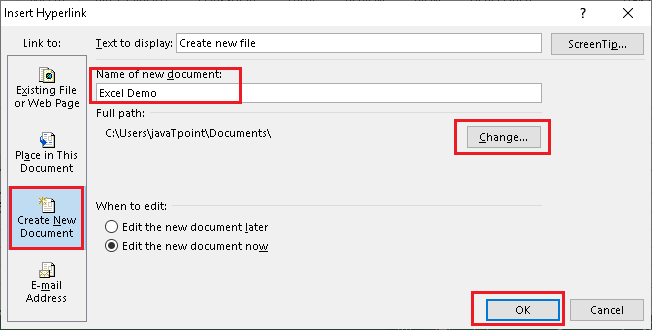 Excel 超链接