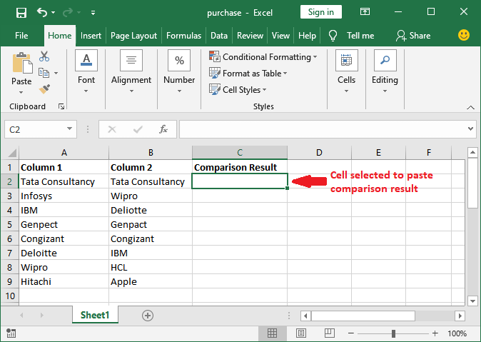 Excel 如何比较两列数据