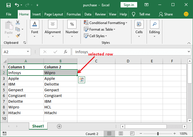 Excel 如何比较两列数据