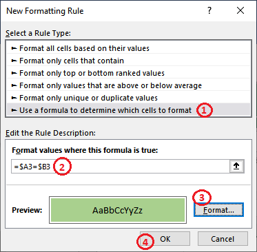 Excel 如何比较两列数据