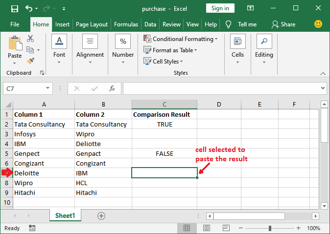 Excel 如何比较两列数据