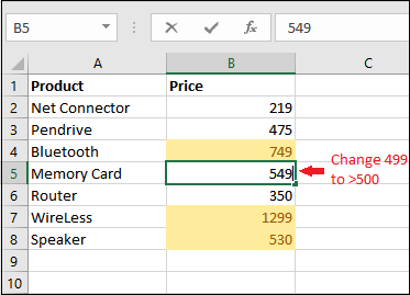 Excel 条件格式化