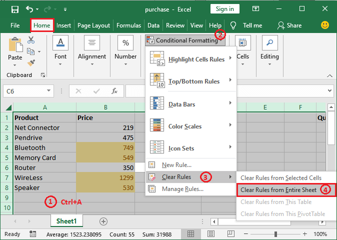 Excel 条件格式化