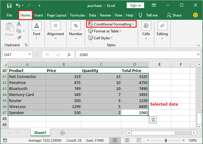 Excel 条件格式化