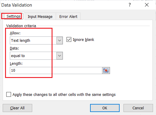 Excel 数据验证