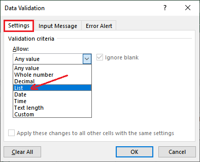 Excel 应用数据验证