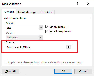 Excel 应用数据验证