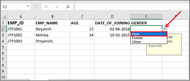 Excel 应用数据验证