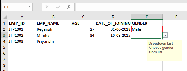 Excel 应用数据验证