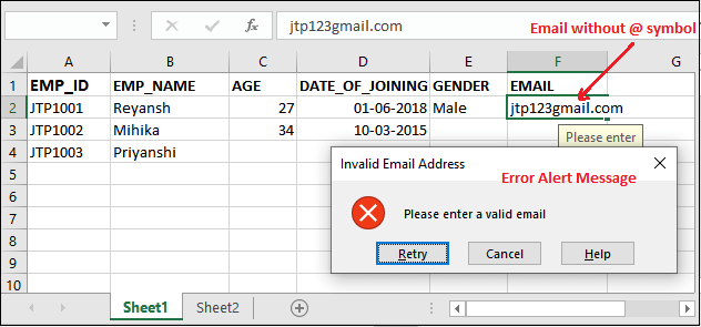 Excel 应用数据验证