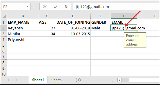 Excel 应用数据验证